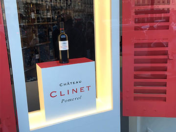 Vitrine Boutique Clinet vin Bordeaux
